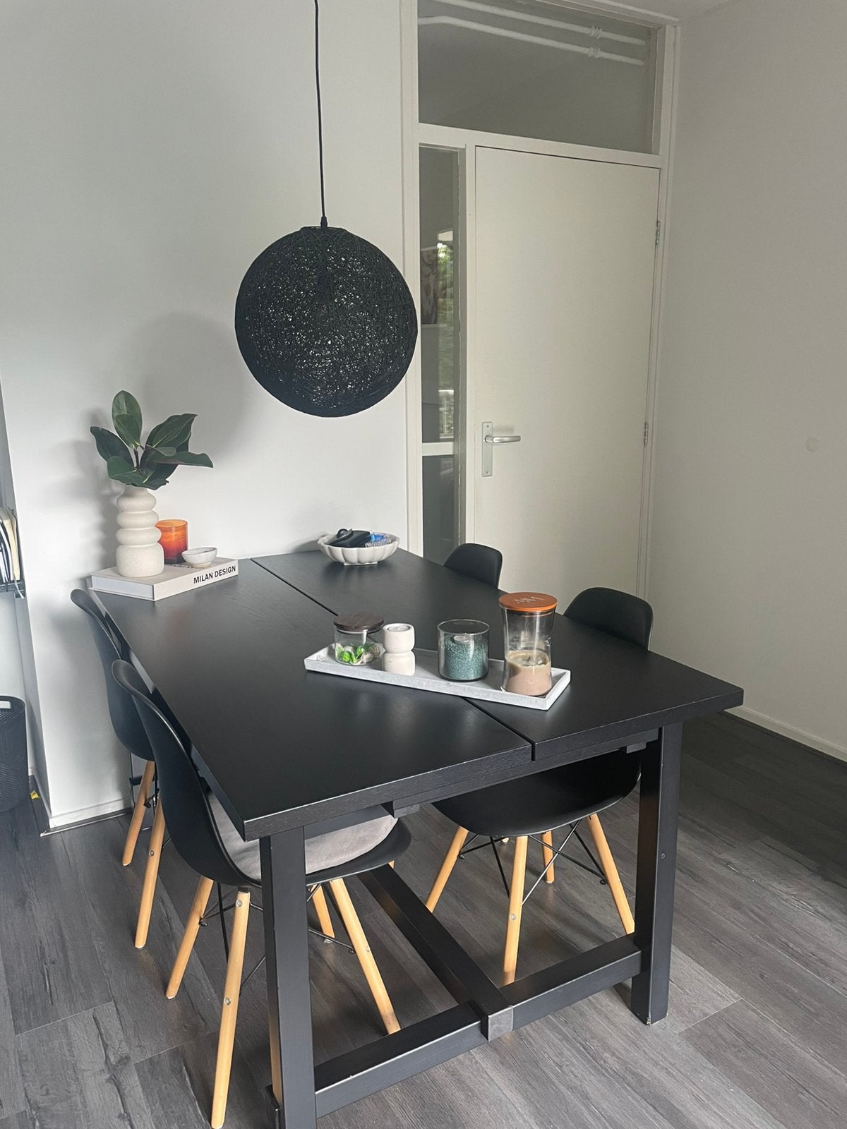 IKEA Nordviken eettafel uitschuifbaar zwart, Ophalen, Gebruikt, Rechthoekig, 50 tot 100 cm