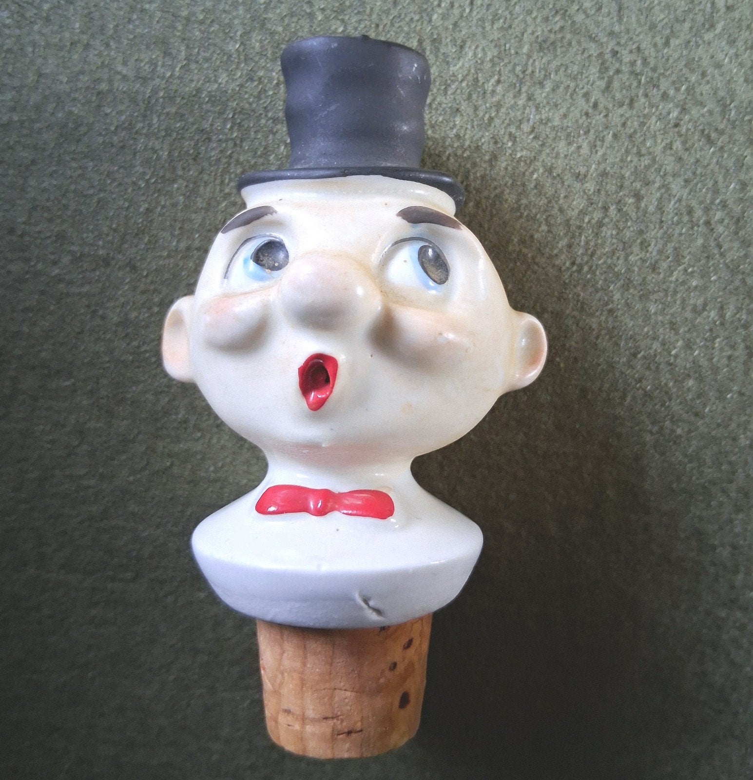 Vintage jaren 50 flessenstop kurk.
Porcelein., Ophalen of Verzenden