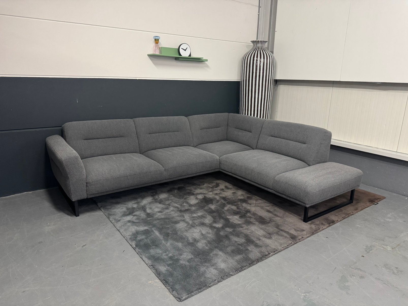 Nieuwstaat Montel Futura hoekbank | Teddy stof, Ophalen, 250 tot 300 cm, Hoekbank, Montel, goossens, enzo luca