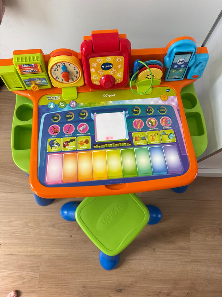 VTech Mijn Kantoor Bureau 5-in-1 met krukje, Kinderen en Baby's, Speelgoed | Vtech, Ophalen, Zo goed als nieuw, 2 tot 4 jaar
