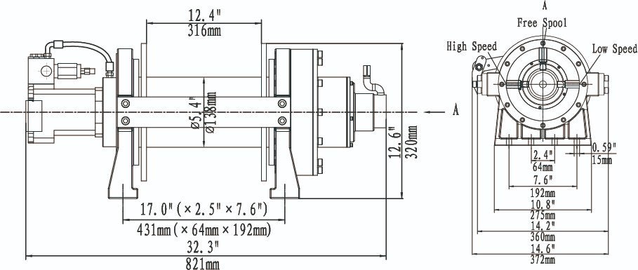 Hydraulische lier 9 Ton 48mtr kabel 14mm KOMPAKT runva, Nieuw, Ophalen of Verzenden, Info@lierenwinkel.eu, Runva