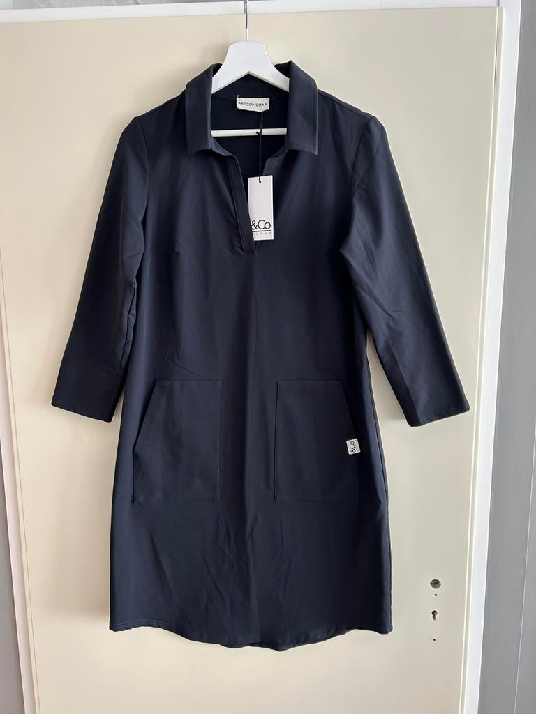 &co woman travelstof zomerjurk maat 36 nieuw met kaartje, Blauw, Nieuw, Ophalen of Verzenden, Maat 36 (S)