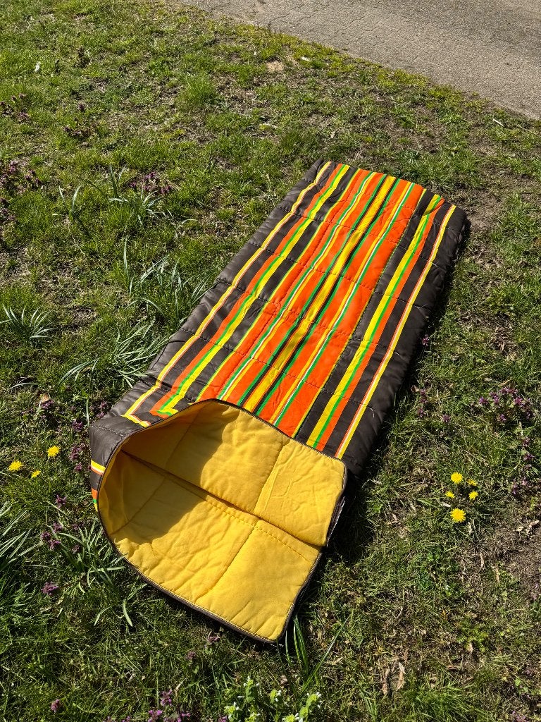 Vintage slaapzak gestreept jaren 60/70, Verzamelen, Retro, Ophalen of Verzenden, Huis en Inrichting