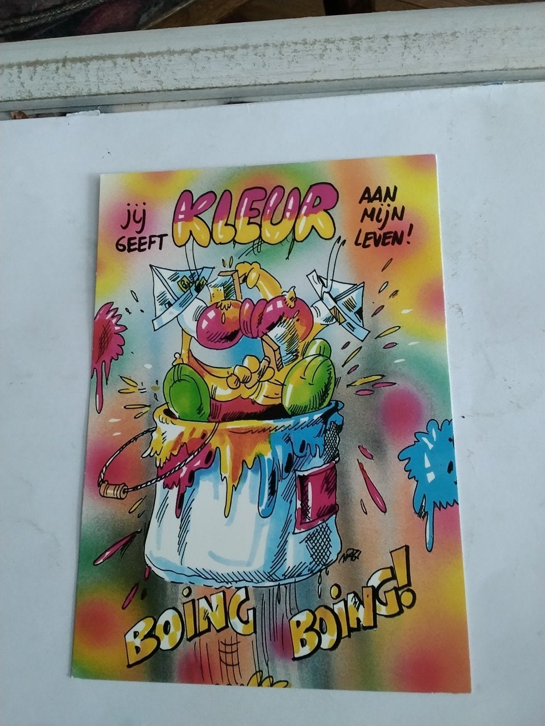 Vintage Boing Boing Ansichtkaart - Jij geeft kleur ..., Ophalen of Verzenden, 1980 tot heden, Ongelopen