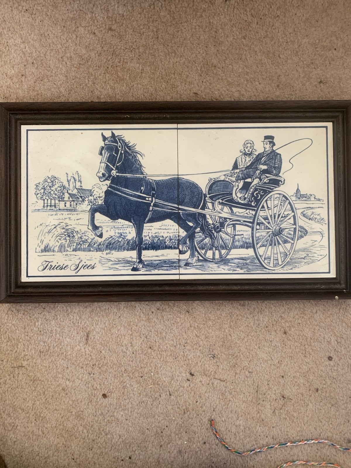 Delfts Blauw Tegeltableau - Friese Sjees, Antiek en Kunst, Ophalen of Verzenden