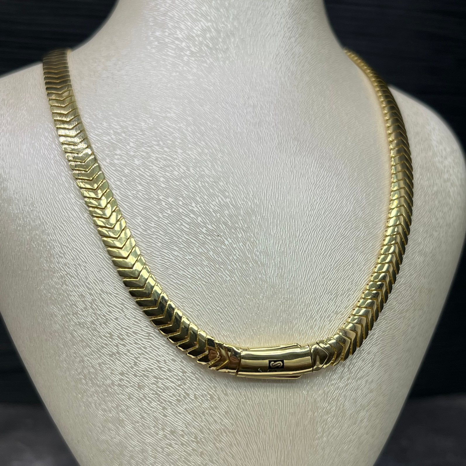 18k gouden ketting collier prachtig schakel monaco, Ophalen of Verzenden, Nieuw, Goud