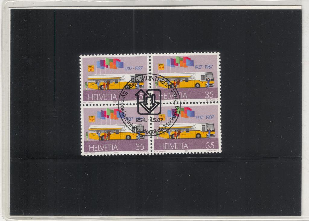 Zwitserland - postzegelmapje PTT-bus, Verzenden