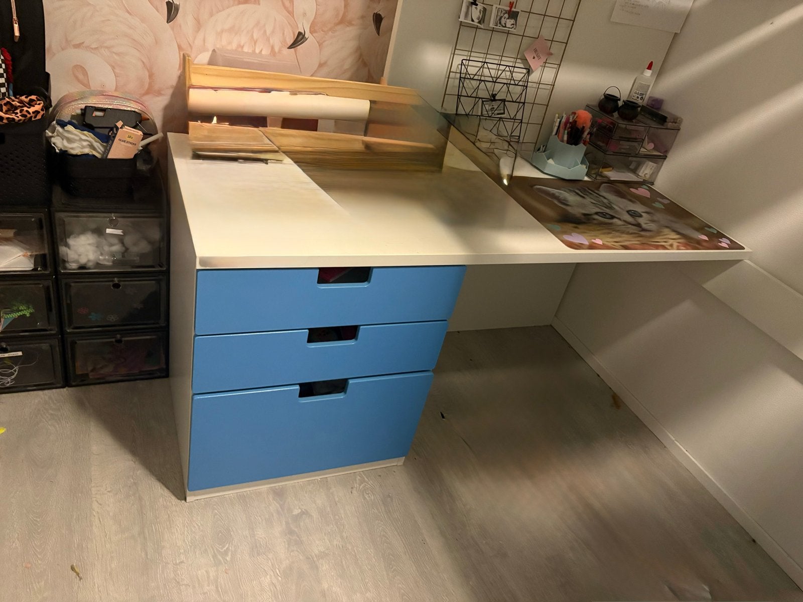 IKEA STUVA Hoogslaper met bureau en kast, Ophalen, Hoogslaper, Eenpersoons, 200 cm