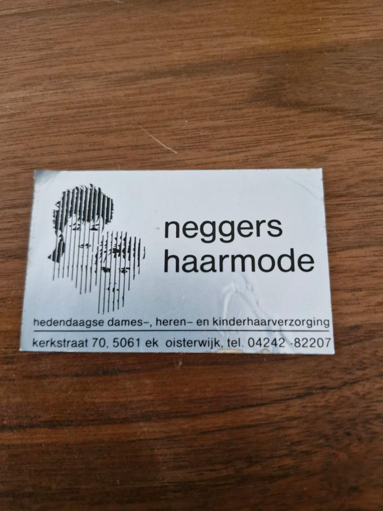 7990 Sticker Neggers Haarmode Oisterwijk, Ophalen of Verzenden, Zo goed als nieuw