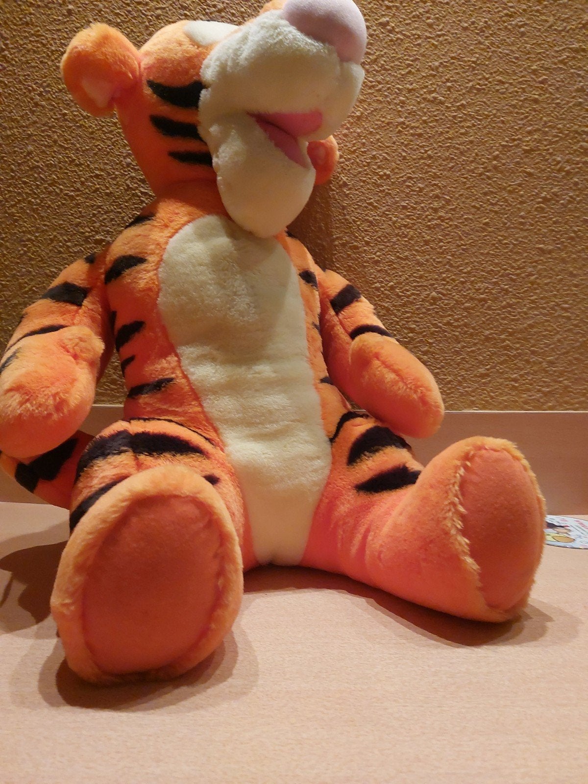 Tijgertje knuffel met geluid - 55 cm, Oranje, Gebruikt, Ophalen of Verzenden, Middelgroot (20 tot 80 cm)