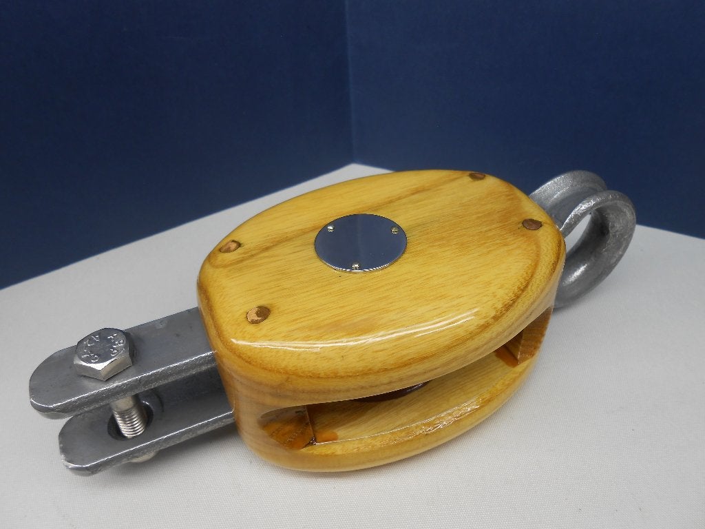 Houten Blok, Katrol, enkelschijfs, hondsvot, 10 - 12 mm, Watersport en Boten, Ophalen of Verzenden, Zo goed als nieuw, Lijn of Blok