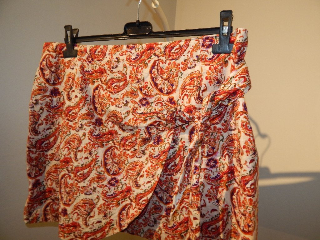 Sezane beeldige zomerse rok paisley print warme tinten mt 42, Maat 42/44 (L), Zo goed als nieuw, Sezane, Boven de knie