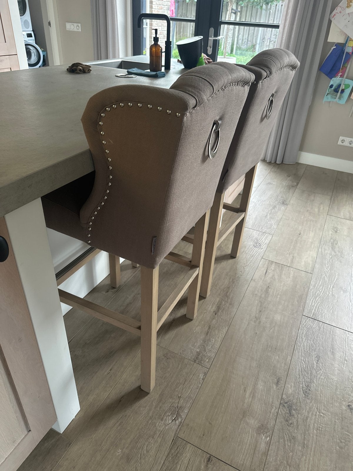 2x Luxe Richmond Barstoelen, Huis en Inrichting, Ophalen, Zo goed als nieuw, 90 cm of meer, Hout