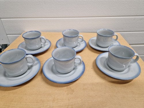 kop en schotels blauw aardewerk 6x, Ophalen of Verzenden, 'T Olde Gre-j, Info@toldegrej.nl, Endepoelstraat 20f Didam