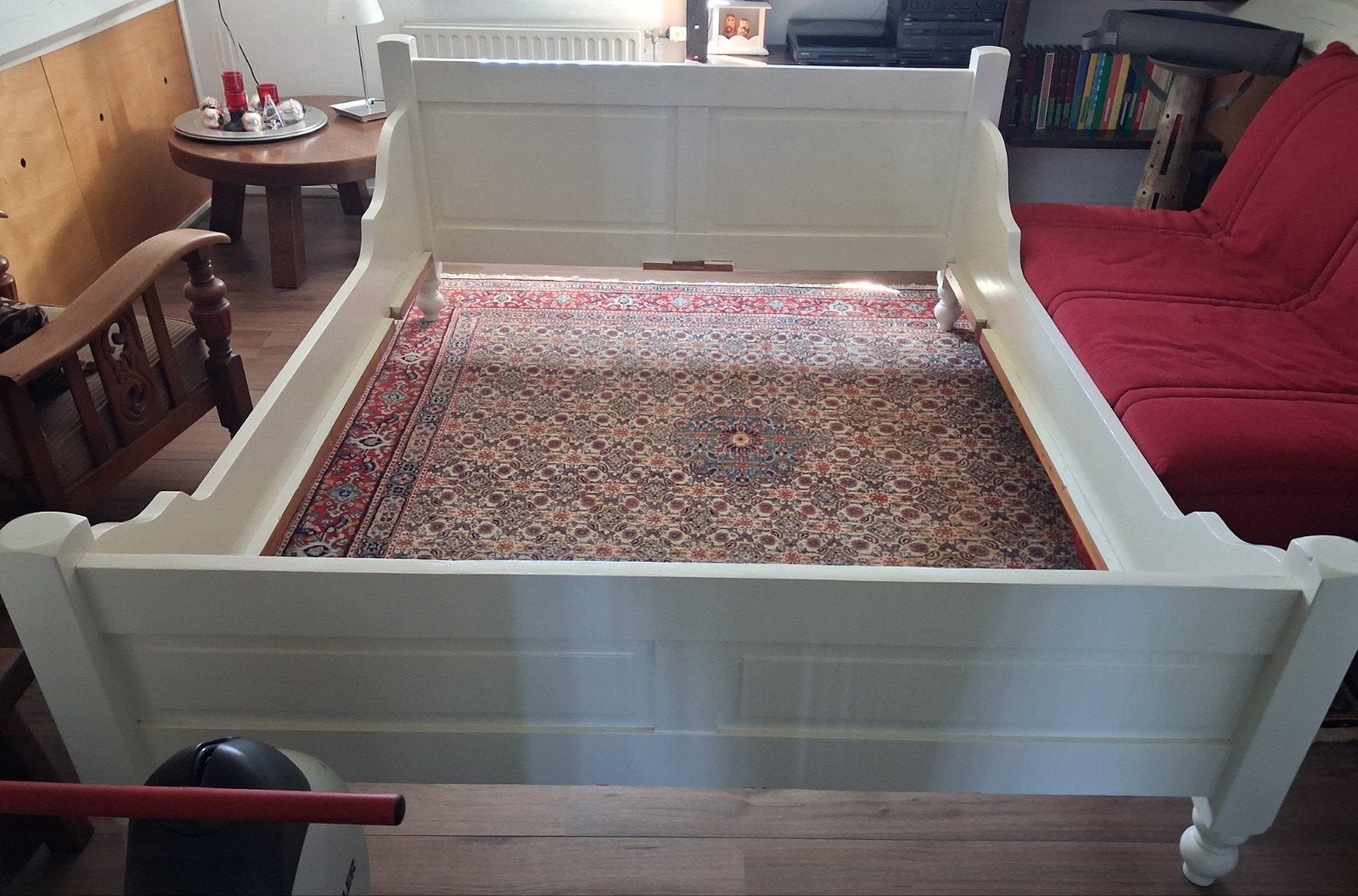 Wit houten bedframe - Tweepersoons, Ophalen, Gebruikt, Wit, Tweepersoons