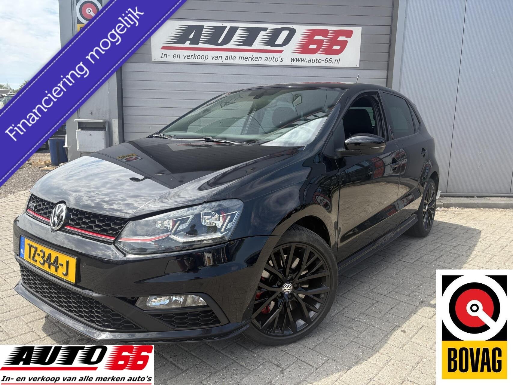 Volkswagen Polo 1.8 TSI GTI, Stof, Gebruikt, Met garantie (alle), Zwart