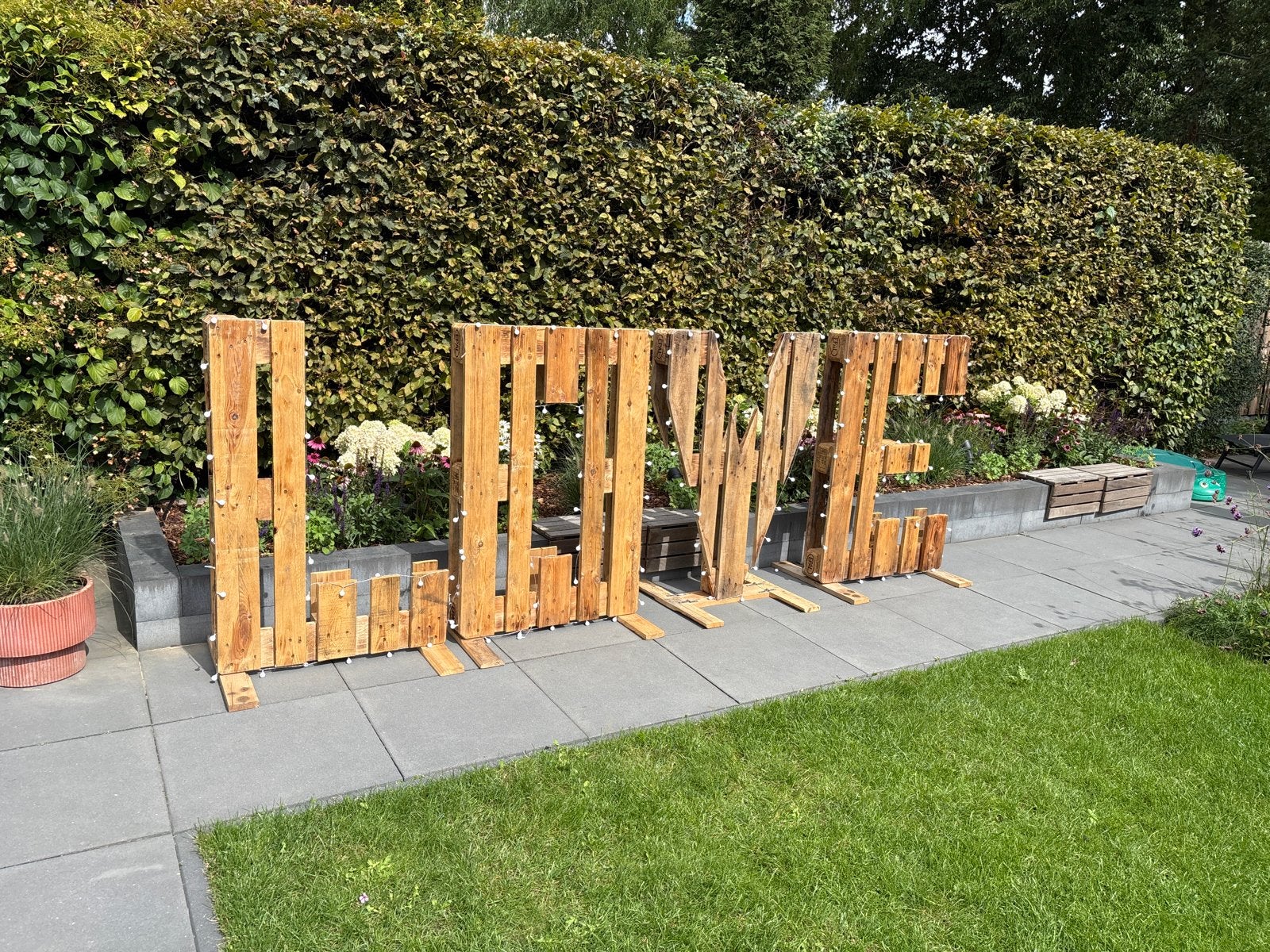 LOVE letters van pallets - Gemaakt voor onze bruiloft!, Ophalen, Hout, Bruin, Landelijk