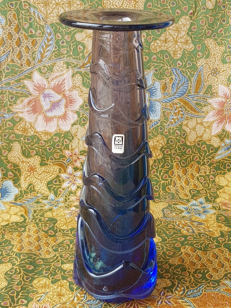Mooie originele vintage Mdina vaas uit Malta 25 cm., Ophalen of Verzenden