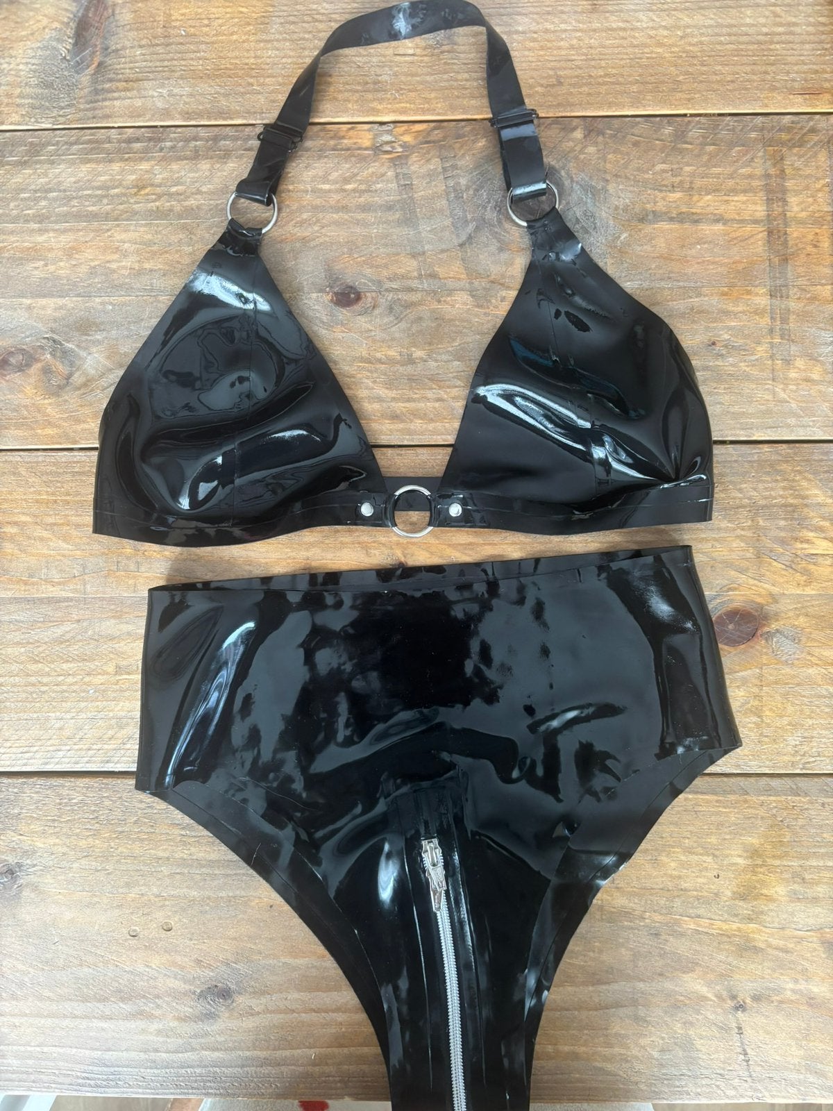 Set / Latex / Maat M, Verzenden, Zwart, Setje