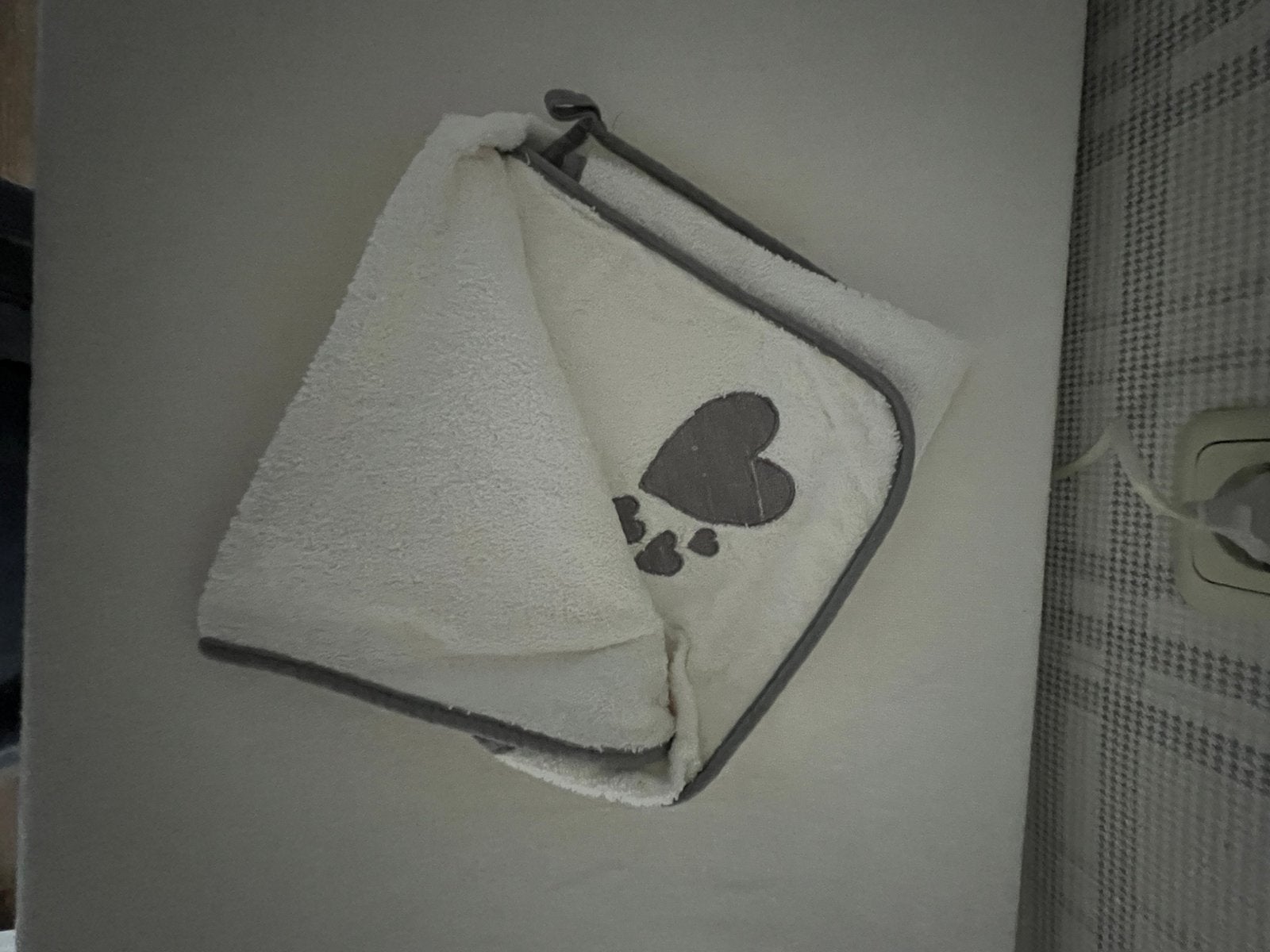 Baby badcape wit/grijs, Ophalen of Verzenden, Gebruikt