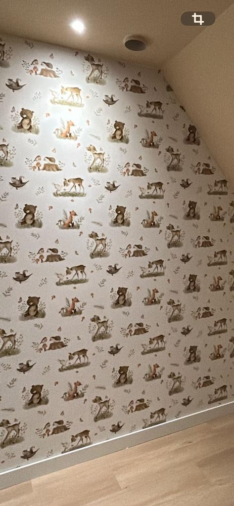 Vliesbehang-1rol(restant)-kinderkamer-print ree-Rasch, Huis en Inrichting, Stoffering | Behang, Verzenden, Minder dan 10 m², Dieren/kinderkamer
