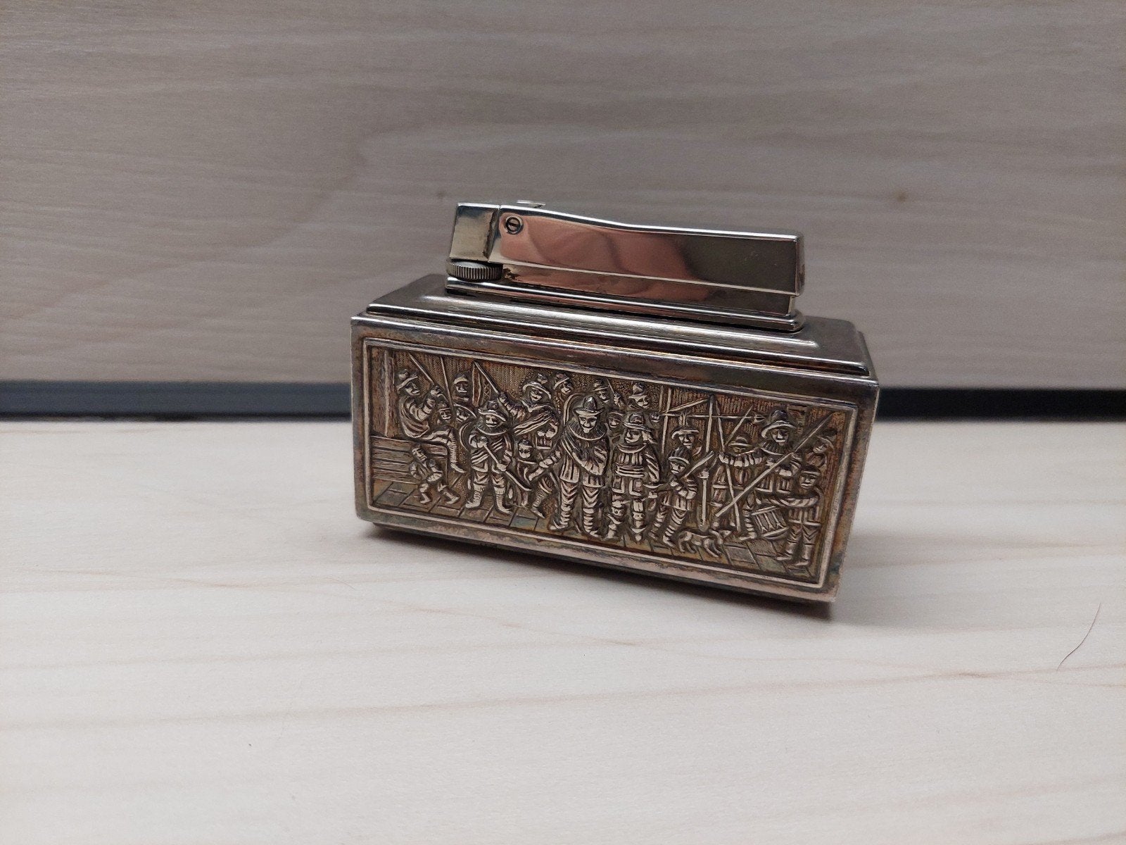 Verzilverde vintage tafelaansteker MYLFLAM, Ophalen of Verzenden, Gebruikt, Aansteker