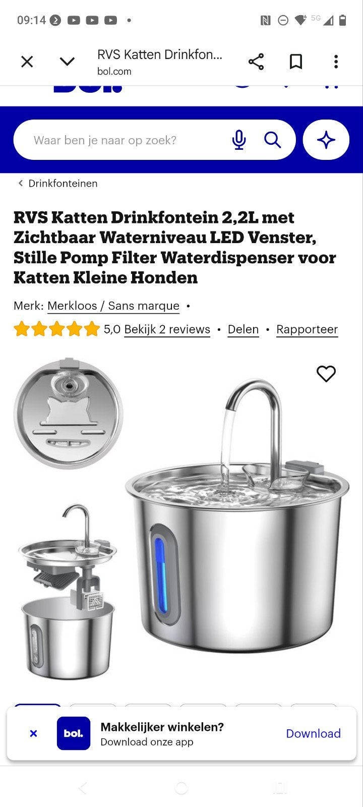 drinkfontein katten, Ophalen of Verzenden