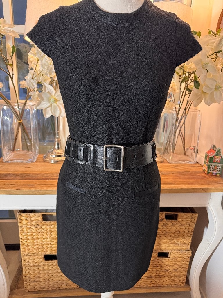 Stijlvolle, Zwarte jurk MC, 36-38/S, wol, perfecte staat., Kleding | Dames, Verzenden, Zwart, Zo goed als nieuw, Maat 36 (S)