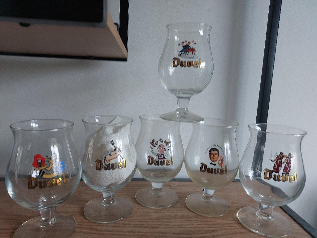 6 DUVEL GLAZEN, Ophalen of Verzenden, Zo goed als nieuw, Glas of Glazen, Duvel