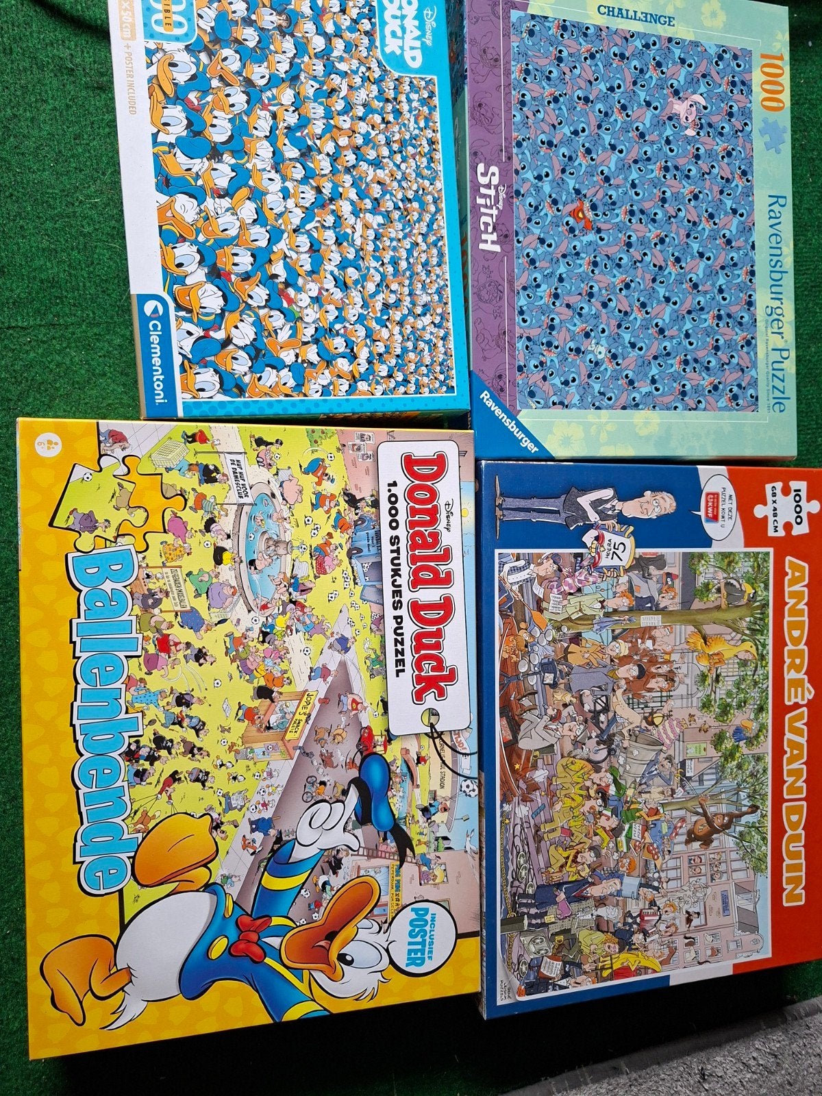 Donald Duck, Stitch & André van Duin puzzel, Hobby en Vrije tijd, Denksport en Puzzels, Ophalen, 500 t/m 1500 stukjes, Gebruikt