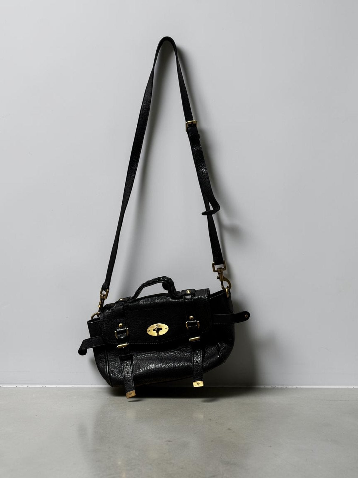 Mulberry Alexa mini zwart leer tas crossbody leder, Overige merken, Gebruikt, Zwart, Ophalen of Verzenden