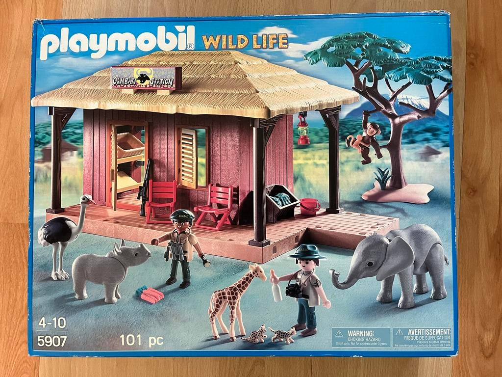 Playmobil Wild Life 5907 Safari Station met Dieren, Ophalen of Verzenden, Zo goed als nieuw, Complete set