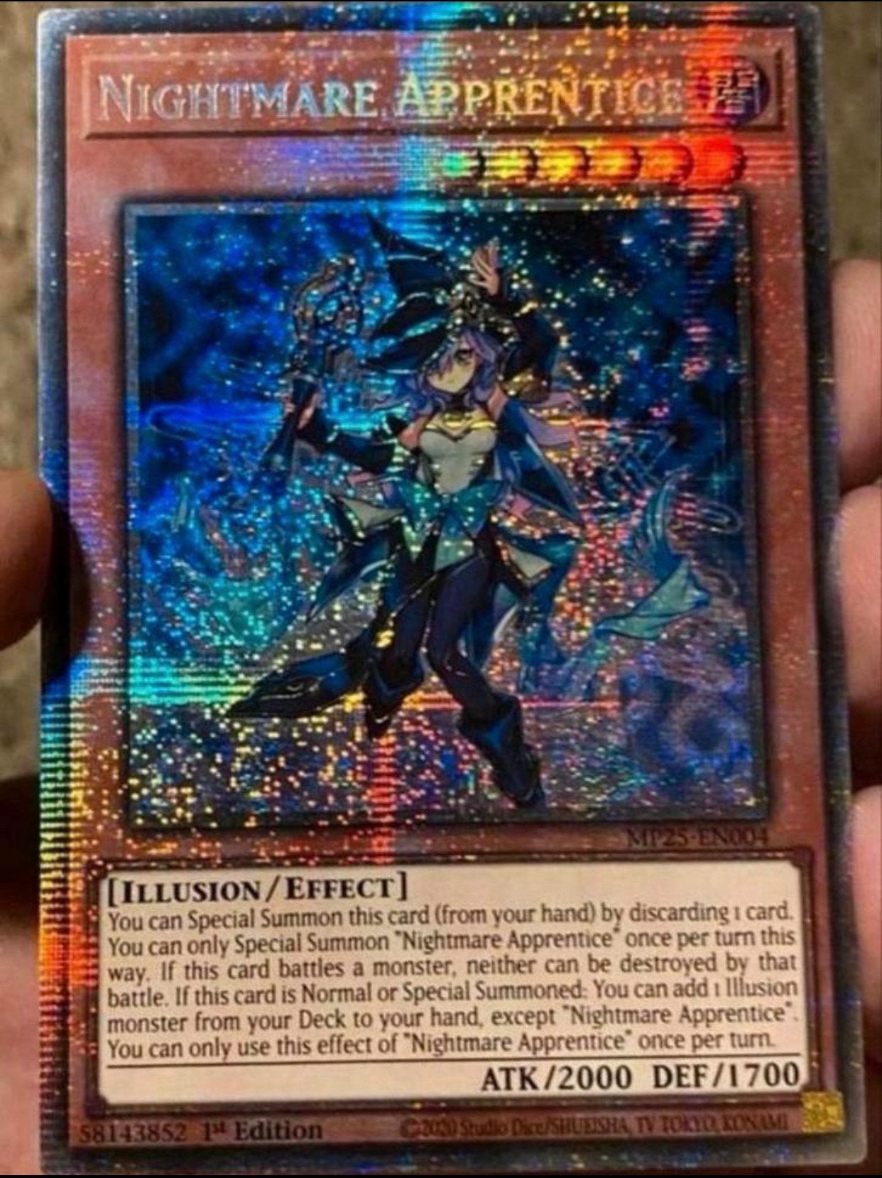 Yu-Gi-Oh! Nightmare Apprentice MP25 1st Starlight Rare !, Ophalen of Verzenden, Zo goed als nieuw, Losse kaart, Foil