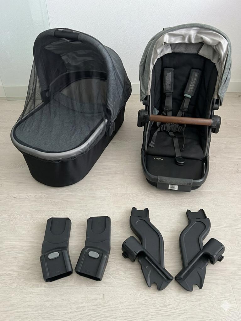 UPPAbaby Vista Complete Duo/Meegroei Set Gregory blauw, Gebruikt, Verstelbare duwstang, Ophalen, Kinderwagen