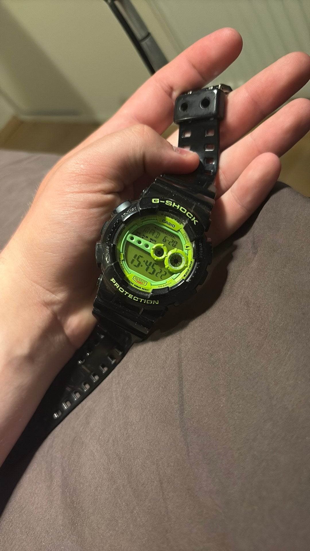 Casio G-Shock GD-100SC Zwart/Groen – Origineel – Werkend, Ophalen of Verzenden, Gebruikt, Kunststof, Casio