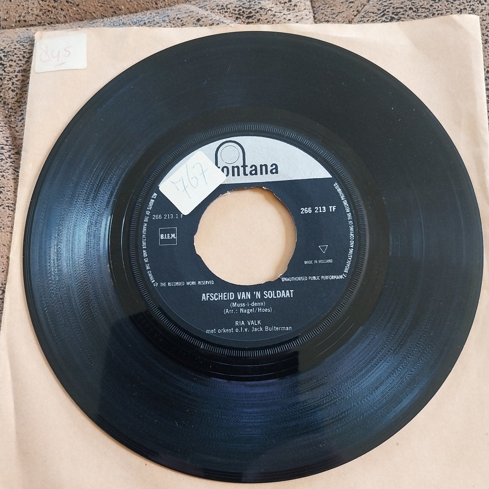 Ria Valk - Tommy uit Tennessee / Afscheid van 'n Soldaat, Gebruikt, 7 inch, Single, Ophalen of Verzenden