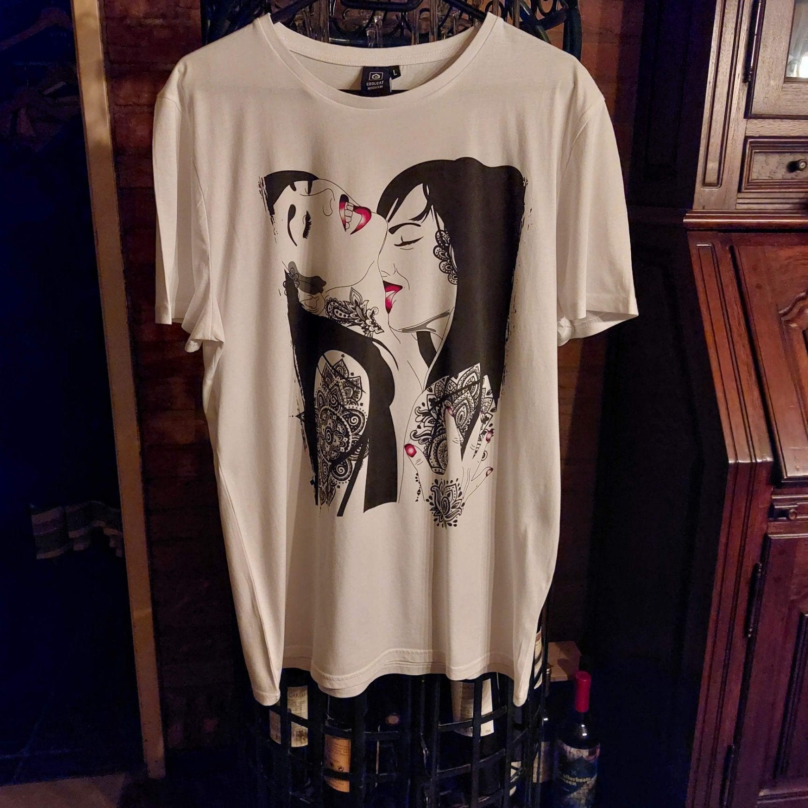T-Shirt van Coolcat.  Maat L., Kleding | Heren, Maat 52/54 (L), Verzenden, Wit, Coolcat
