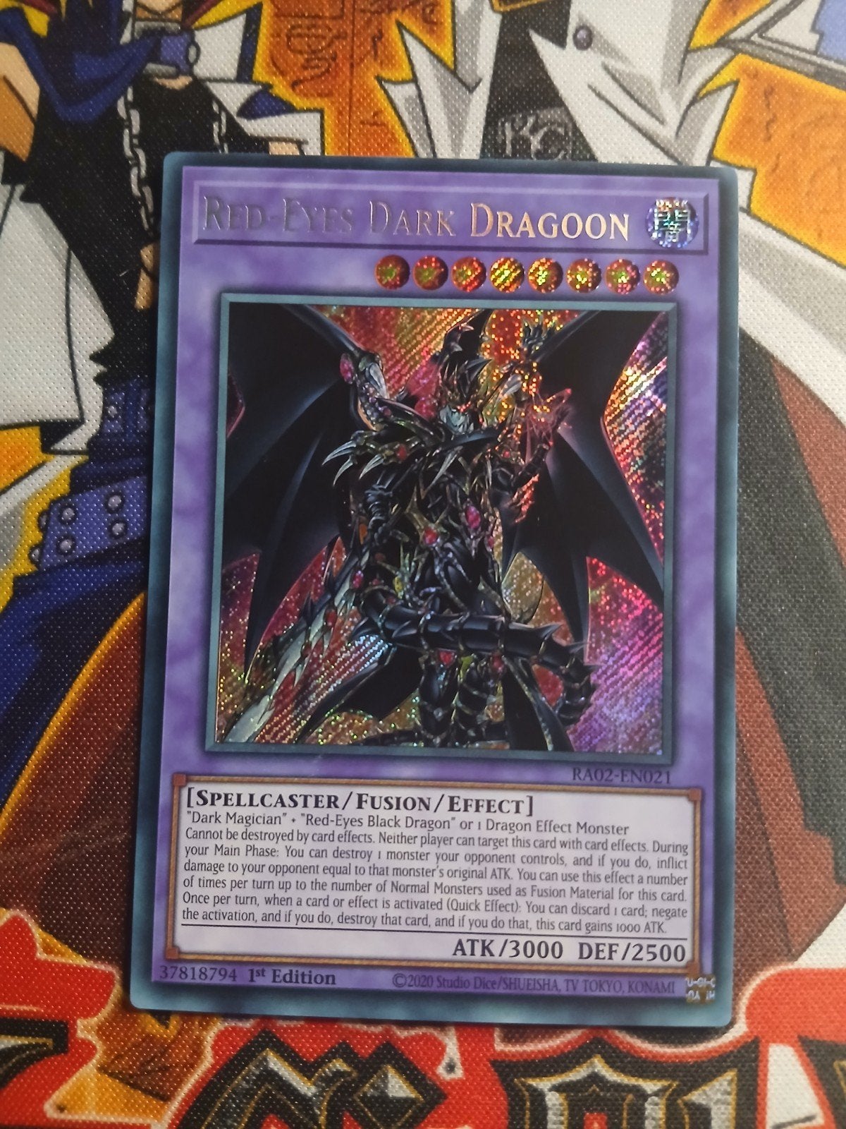 Red-Eyes Dark Dragoon - Secret Rare RA02 - Yu-Gi-Oh, Ophalen of Verzenden, Zo goed als nieuw, Foil