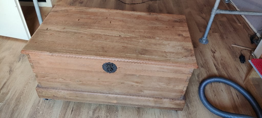 Massief Houten Dekenkist 93x53x40/45cm, Huis en Inrichting, Woonaccessoires | Kisten, Ophalen, Gebruikt, 50 tot 100 cm, Eikenhout