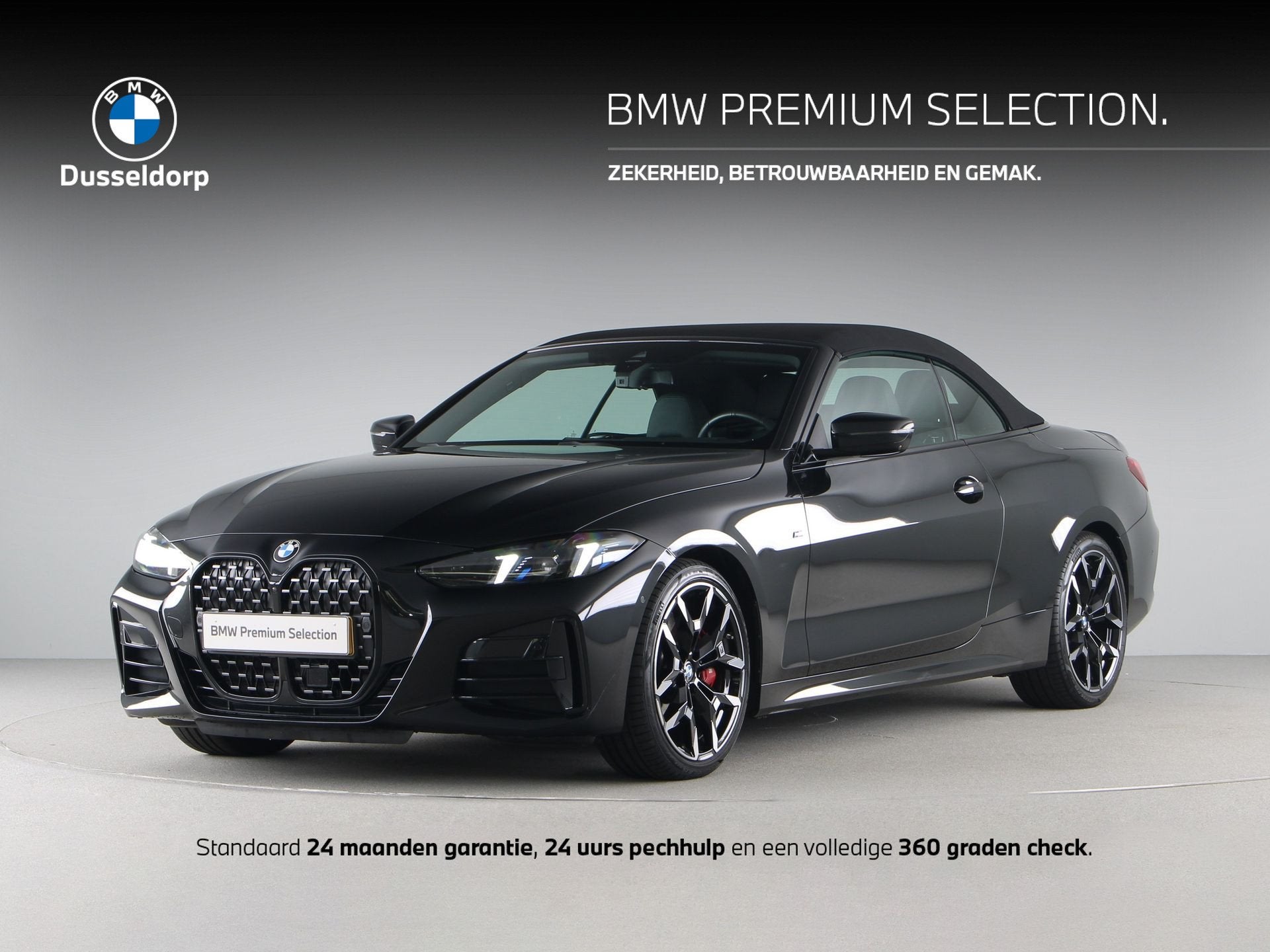 BMW 4 Serie 420i Cabrio M-Sport Pro (bj 2025, automaat), Auto's, Automaat, Gebruikt, 4 stoelen, Zwart