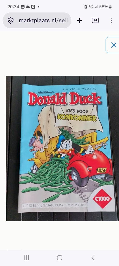 Donald Duck weekblad C1000 komkommer editie special Disney, Donald Duck / Disney, Verzenden, Europa, Zo goed als nieuw