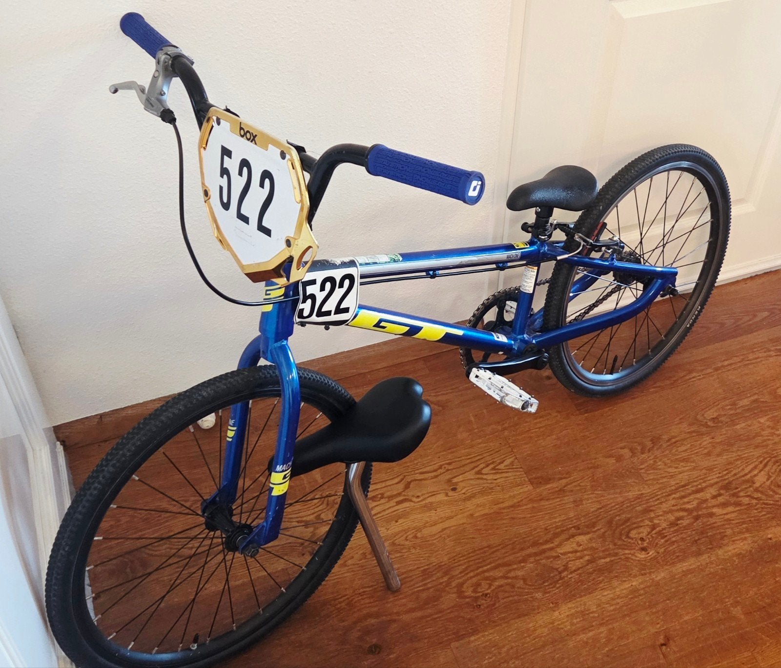 GT Mach One BMX Racefiets - Blauw, Size Expert, 19.25 inch, Ophalen, Gebruikt, Velgrem, Aluminium