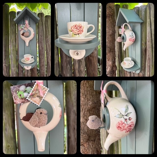 Cadeautip! JTS A rose is a rose ... Theepot Vogelhuisje, Keramiek, Landelijk/Boerenbont, Nieuw, Ophalen of Verzenden
