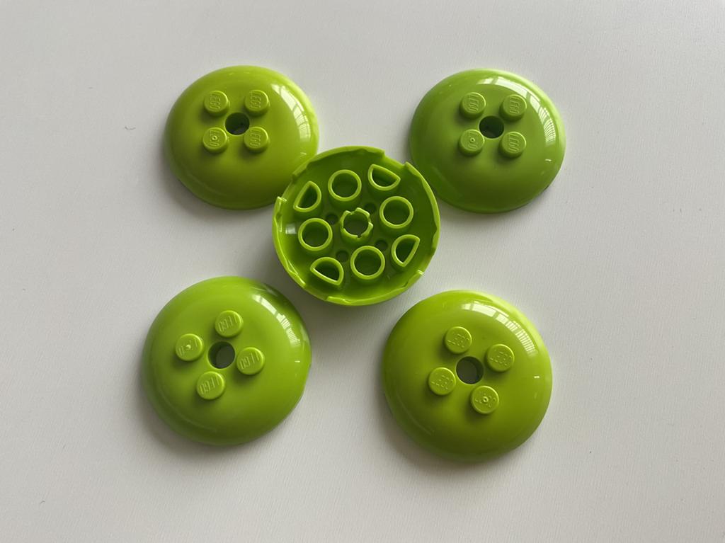 Lego 5 ronde stenen 4x4x2/3 lime, Ophalen of Verzenden, Nieuw, Losse stenen, Lego