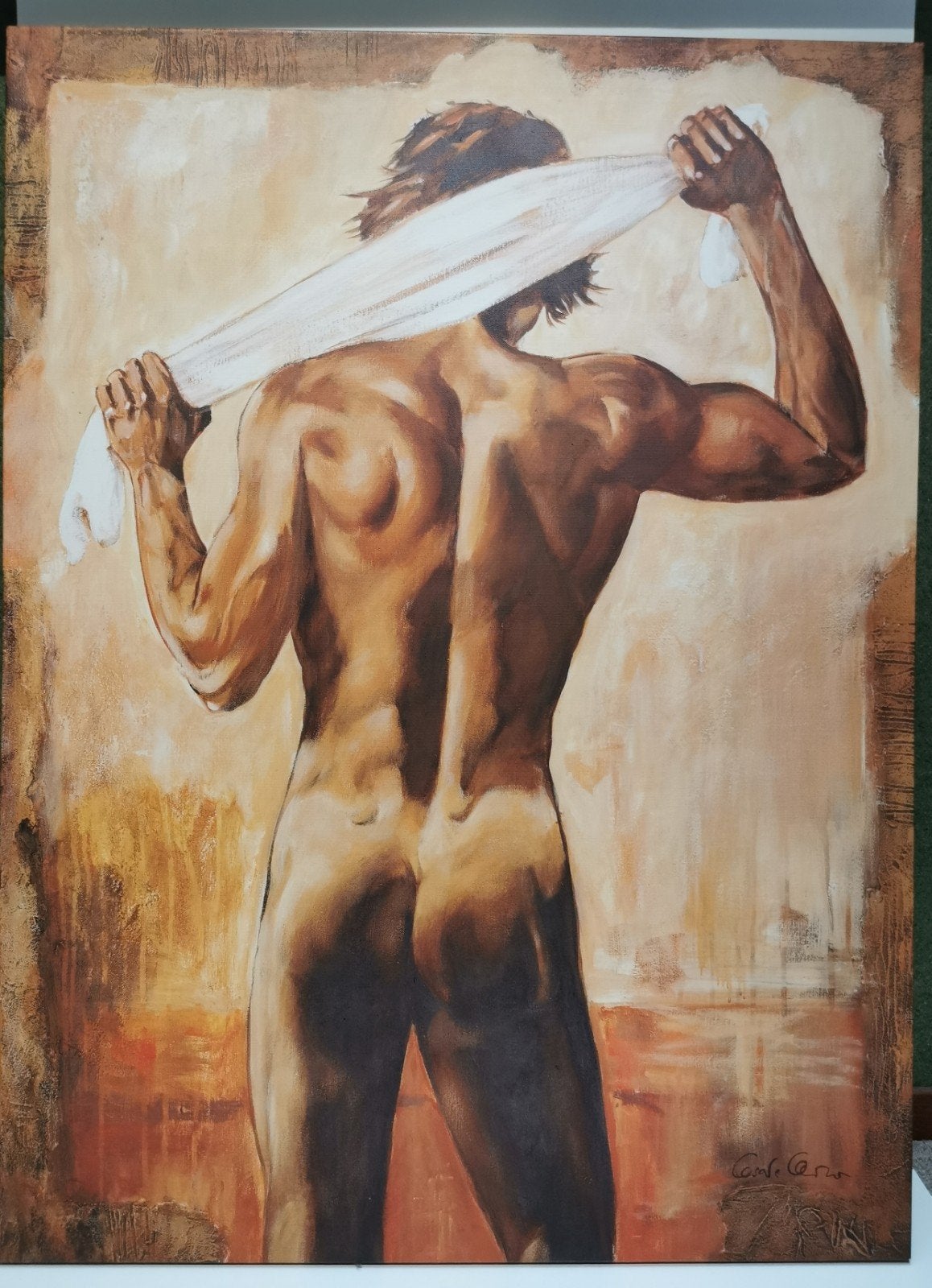 Poster voor de badkamer, Rechthoekig Staand, Ophalen of Verzenden, Zo goed als nieuw, Canvas of Doek