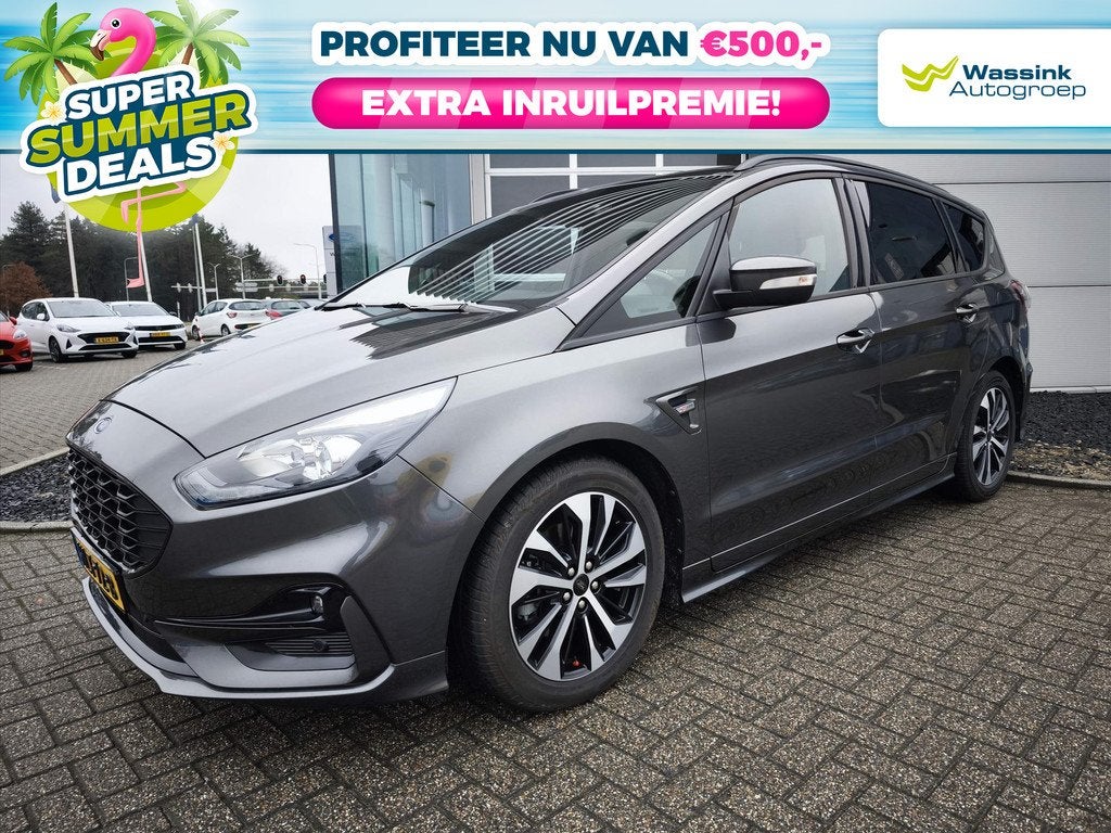 Ford S-Max 2.5 Hybrid 190PK ST-Line Summer Deal I 7-Zitplaat, Auto's, Ford, Stof, Gebruikt, 7 stoelen, Origineel Nederlands