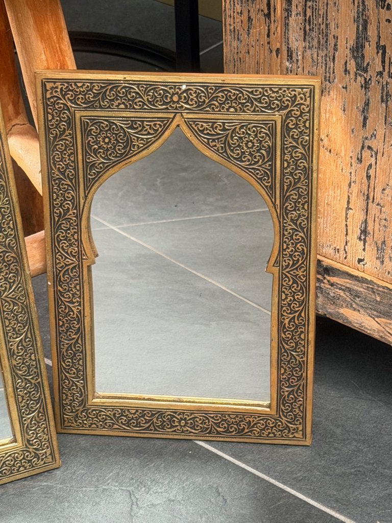 Marokkaanse handwerk spiegel metaal arabisch oosters, Gebruikt, Ophalen of Verzenden, https://verburgtvintage.nl/#contact, Schipluidenlaan 20 5035KJ Tilburg