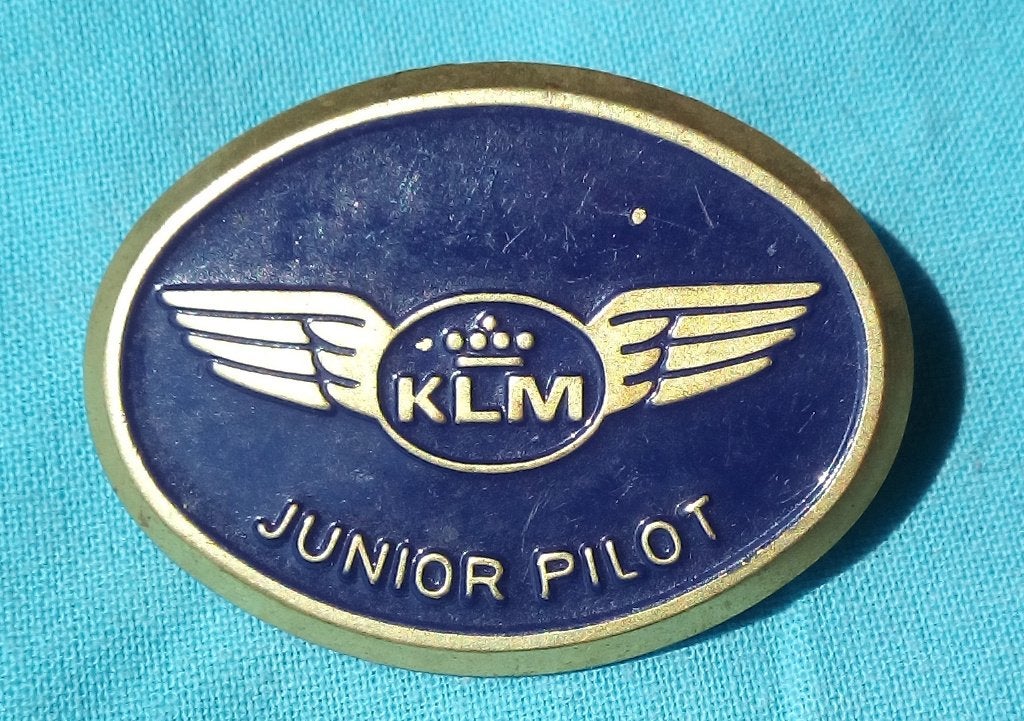 JAREN 60 KLM JUNIOR PILOT SPELDJE LUCHTVAART, Verzenden, Gebruikt, Patch, Badge of Embleem
