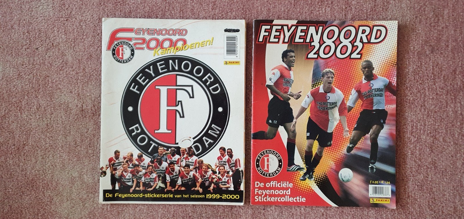 2 Panini plaatjes boek Feyenoord. Lees., Ophalen of Verzenden