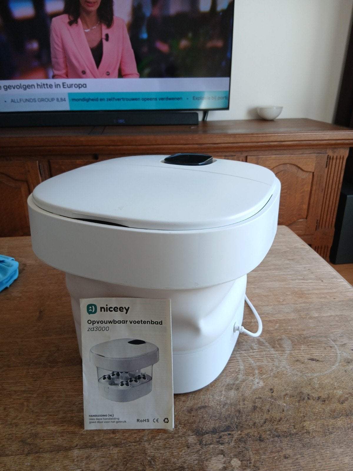 Niceey Opvouwbaar Voetenbad ZD3000 met Afstandsbediening, Witgoed en Apparatuur, Ophalen of Verzenden, Zo goed als nieuw, Hand- en Voetverzorging